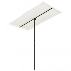 Parasol d'extérieur avec mât en aluminium 180 x 130cm blanc sable 02_0008217