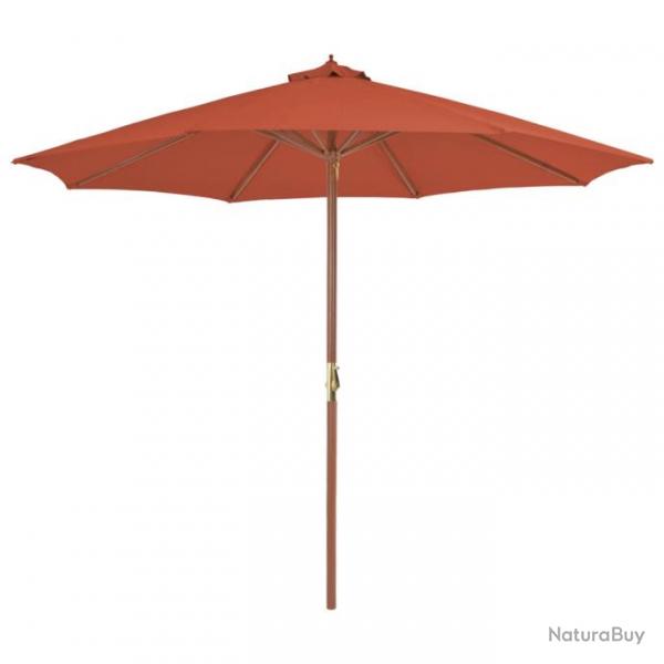 Parasol d'extrieur avec mt en bois 300 cm terre cuite 02_0008250