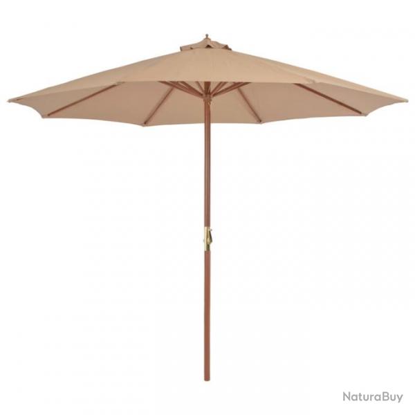 Parasol d'extrieur avec mt en bois 300 cm taupe 02_0008249