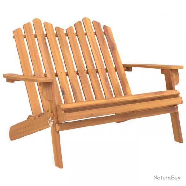 Banc de jardin meuble de patio d'extrieur terrasse adirondack 126 x 84 x 90 cm bois massif d'acaci