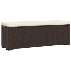 Banc de jardin meuble de patio d'extérieur terrasse pouf avec coussin 110 x 30 x 40 cm résine tress