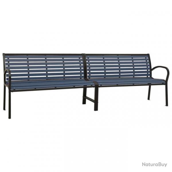 Banc de jardin meuble de patio d'extrieur terrasse double de jardin 251 x 62 x 82 cm acier et WPC