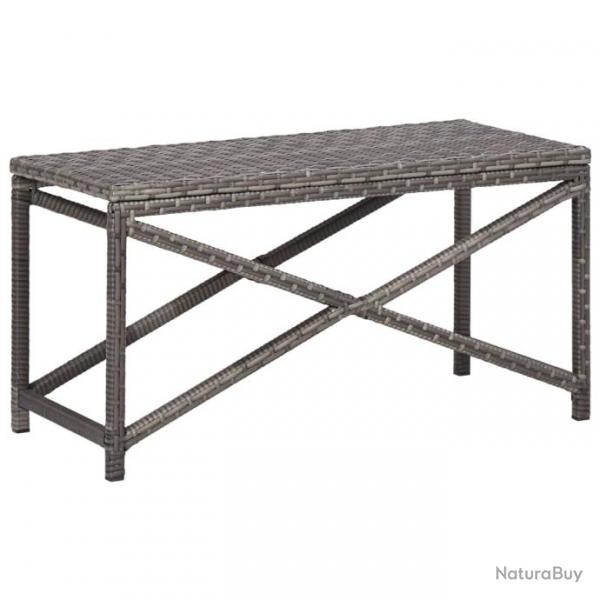 Banc de jardin meuble de patio d'extrieur terrasse 80 cm rsine tresse gris 02_0011327