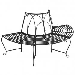 Banc de jardin meuble de patio d'extérieur terrasse demi-circulaire tour d'arbre diamètre 159 cm no