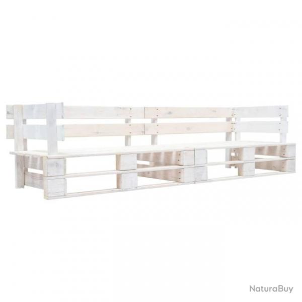 Canap palette  2 places de jardin 220 x 66 x 55 cm bois blanc 02_0011861