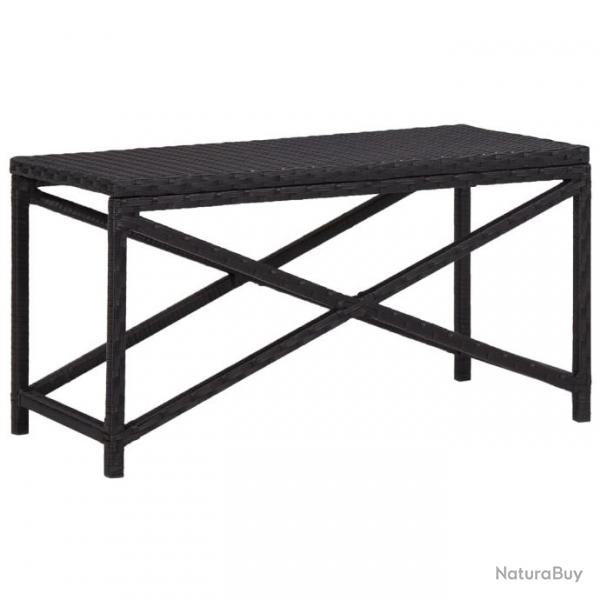 Banc de jardin meuble de patio d'extrieur terrasse 80 x 40 x 43 cm rsine tresse noir 02_0011330