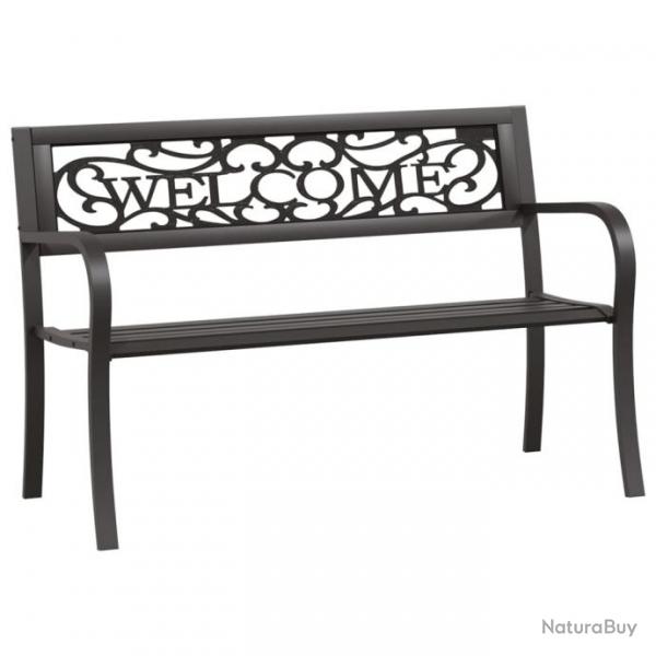 Banc de jardin meuble de patio d'extrieur terrasse 125 x 53 x 77 cm acier noir 02_0011230