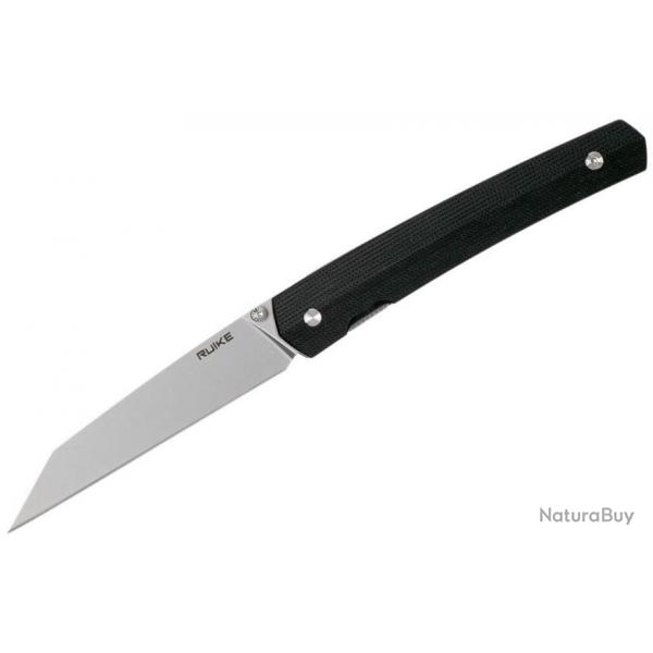 Ruike P865-B Noir Couteau de poche lame acier 14C28N manche G10
