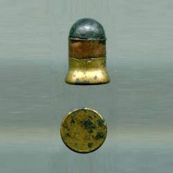 6 mm Très Primitive à double culot conique - TRES RARE - balle sphérique