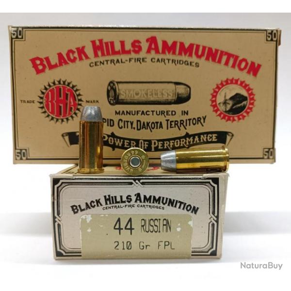 50 munitions 44 Russian Black Hills 210gr FPL