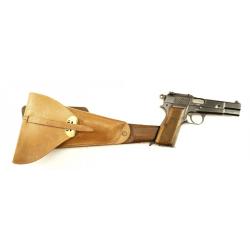 Superbe ensemble Pistolet FN browning GP35 capitan numéros 4397 et sont holster crosse calibr