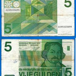 Pays Bas 5 Gulden 1973 Billet Netherlands Guldens