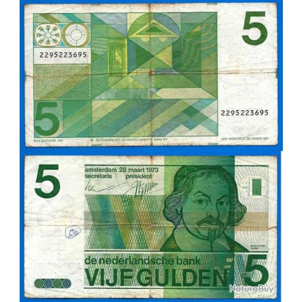 Pays Bas 5 Gulden 1973 Billet Netherlands Guldens