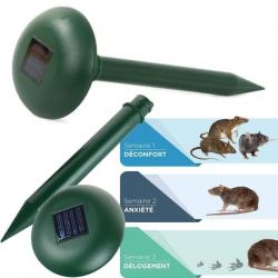 RÉPULSIF SOLAIRE ULTRASONIQUE EFFAROUCHEUR ANTI RONGEUR RATS SOURIS ET TAUPES