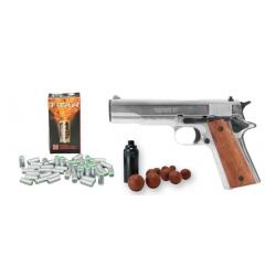 Pistolet d'alarme Kimar 911 calibre 9mm PAK balles à blanc + embout self-gomme