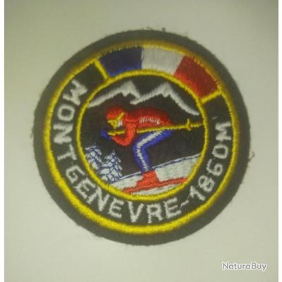 Ecussons tissu - écusson tissu ,sports , SKI ,coq , LE MONT DORE , 90 x 70 mm