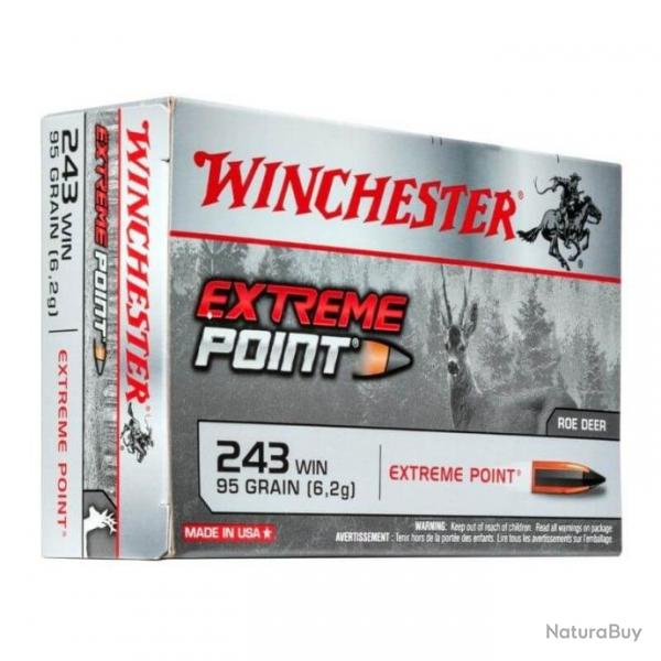 Winchester .243 Win. Extreme Point 95 gr Cartouches  balle Winchester Extreme Point 243 Win 95 gr