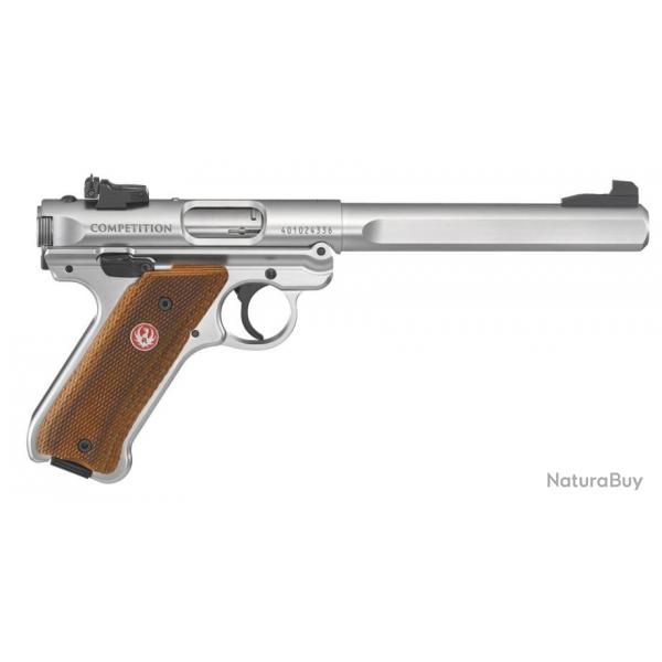 Pistolet Ruger Mark IV cal 22LR 10cps inox comptition