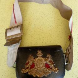 Giberne sabretache d officier Britannique de cavalerie 1900 ème.