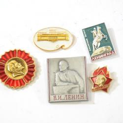 Lot de badges épingles RUSSES anniversaire Lénine communisme vintage Guerre Froide
