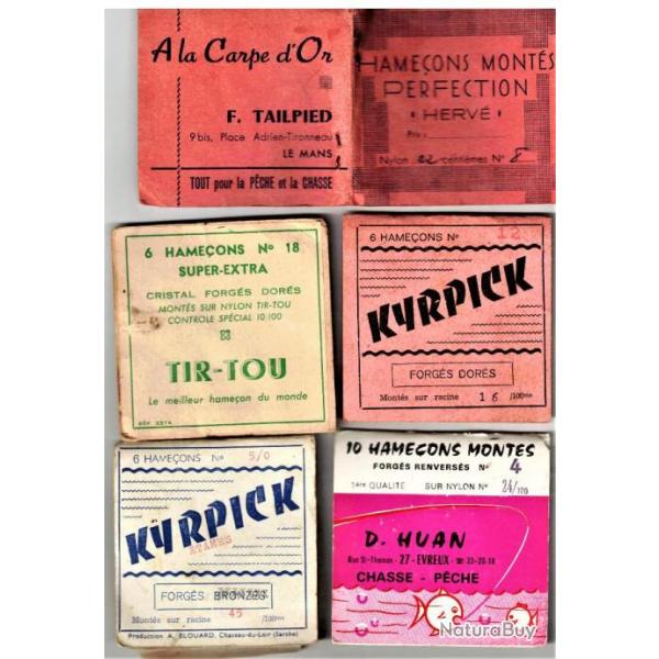 Hameons monts divers - Pche Collection - 5 carnets anciens: Tir-tou, Kyrpick, Carpe d'Or ...