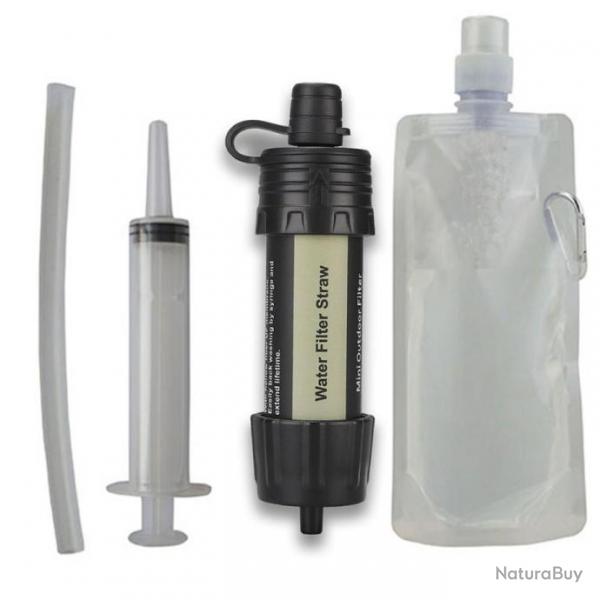PROMO - Kit complet de purification de l'eau portable - Noir