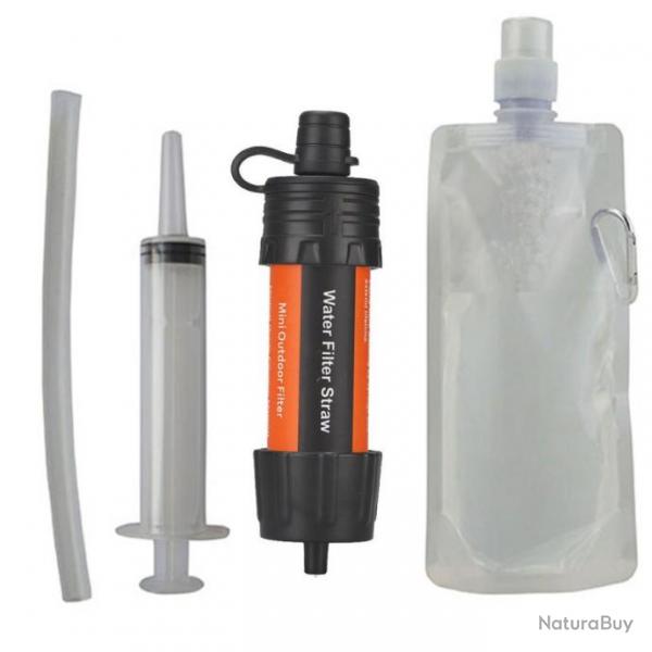 PROMO - Kit complet de purification de l'eau portable - Orange