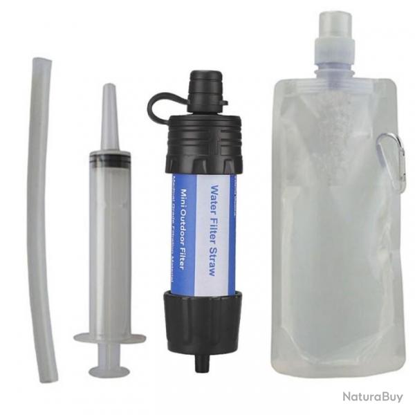 PROMO - Kit complet de purification de l'eau portable - Noir bleu