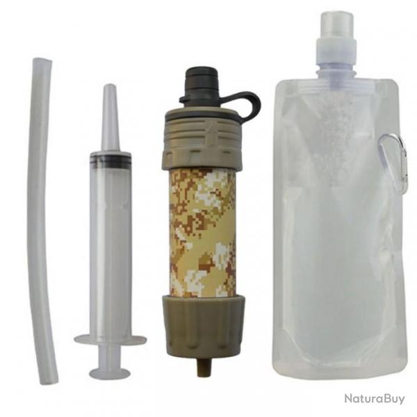 PROMO - Kit complet de purification de l'eau portable - Tan camouflage