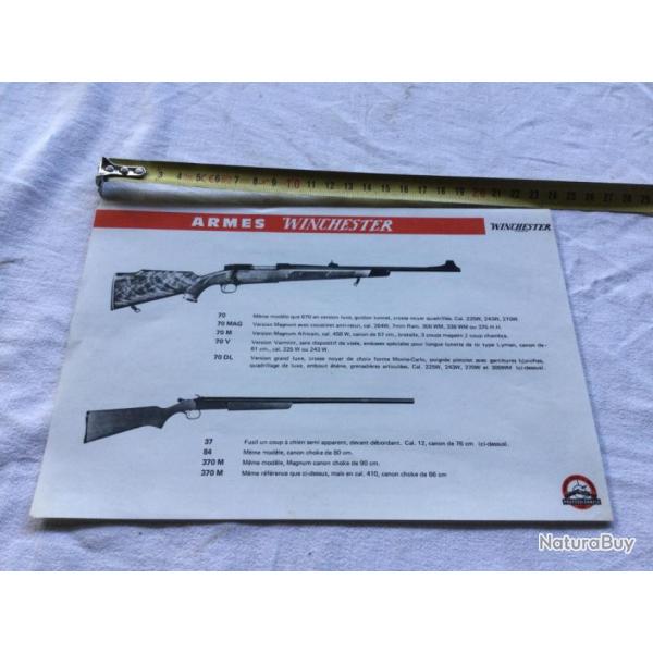 Ancienne fiche armes winchester