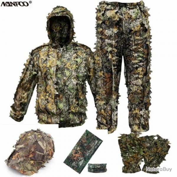 PROMO - Tenue camouflage total 3D Ghillie Suit - 5 pices