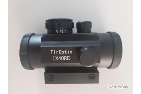 Lunette Viseur TirOptic 1X40 Red Dot Point Rouge Vert Tubulaire