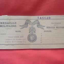 Carnet 1951 pour Traitement MEDAILLE MILITAIRE, matriculé attribué Haute Garonne 31 Ariège 09 Siguer