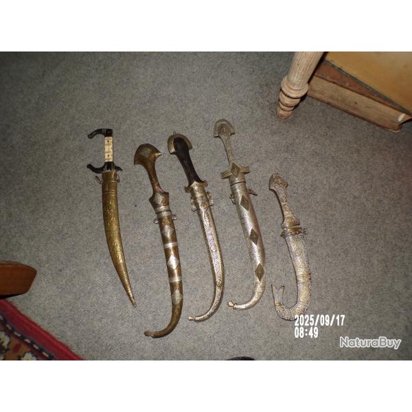lot de 5 Couteau africain  syria berbere  KOUMIA ?