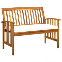 Banc de jardin meuble de patio d'extérieur terrasse avec coussins 119 x 64 x 90 cm bois solide d'ac