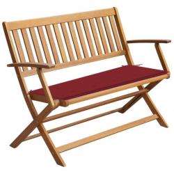 Banc de jardin meuble de patio d'extérieur terrasse avec coussin 120 x 60 x 89 cm bois d'acacia mas