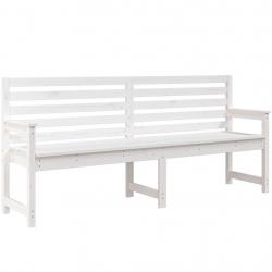 Banc de jardin meuble de patio d'extérieur terrasse blanc 203,5 x 48 x 91,5 cm bois massif de pin 0