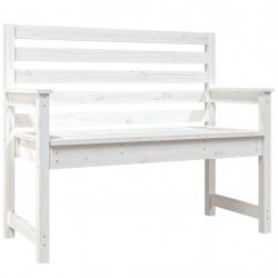Banc de jardin meuble de patio d'extérieur terrasse blanc 109 x 48 x 91,5 cm bois massif de pin 02_