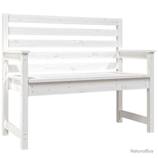 Banc de jardin meuble de patio d'extrieur terrasse blanc 109 x 48 x 91,5 cm bois massif de pin 02_