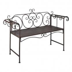 Banc de jardin meuble de patio d'extérieur terrasse 132 x 46 x 85 cm acier antique marron 02_0011237