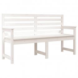 Banc de jardin meuble de patio d'extérieur terrasse blanc 159,5 x 48 x 91,5 cm bois massif de pin 0