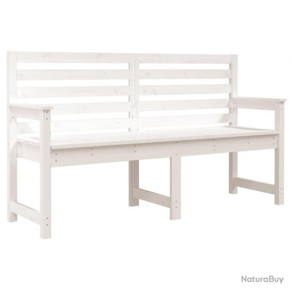 Banc de jardin meuble de patio d'extrieur terrasse blanc 159,5 x 48 x 91,5 cm bois massif de pin 0