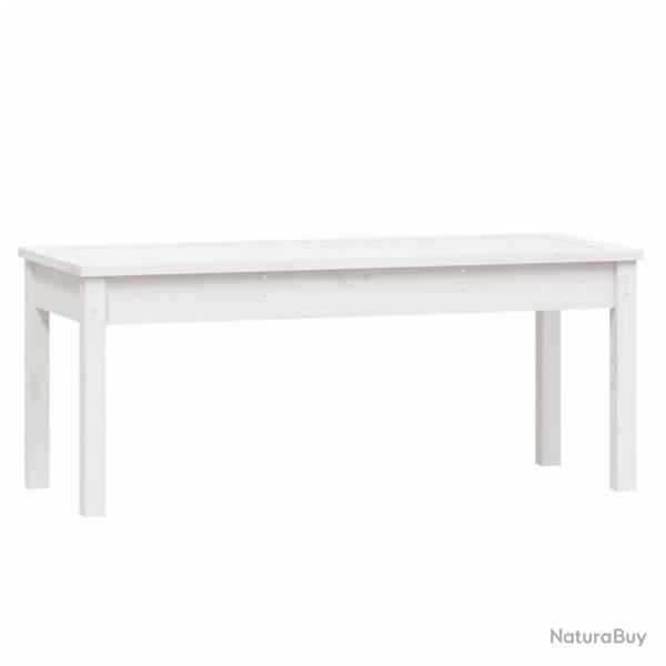 Banc de jardin meuble de patio d'extrieur terrasse blanc 109 x 44 x 45 cm bois massif de pin 02_00