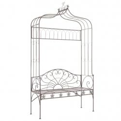 Banc de jardin meuble de patio d'extérieur terrasse 122 x 43 x 220 cm fer marron antique 02_0011218