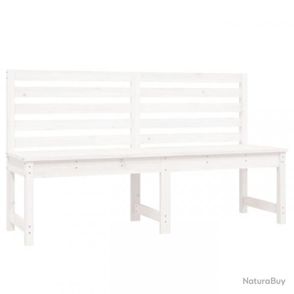 Banc de jardin meuble de patio d'extrieur terrasse blanc 157,5 x 48 x 91,5 cm bois massif de pin 0