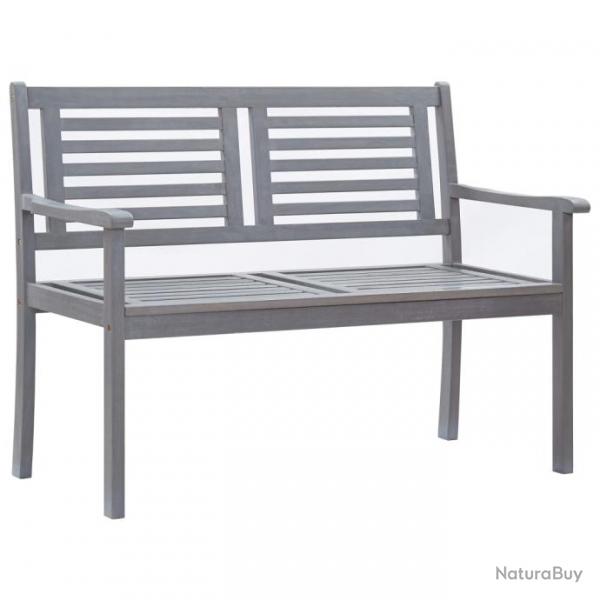 Banc de jardin meuble de patio d'extrieur terrasse 2 places 120 x 60 x 89 cm gris bois d'eucalyptu