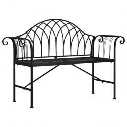 Banc de jardin meuble de patio d'extérieur terrasse 2 places 128 x 44,5 x 88 cm noir acier 02_00112