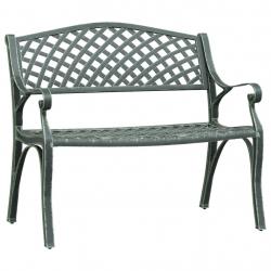 Banc de jardin meuble de patio d'extérieur terrasse 102 x 50 x 83 cm aluminium coulé vert 02_0011148