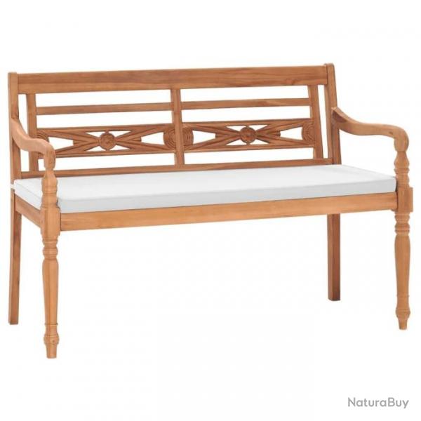 Banc de jardin meuble de patio d'extrieur terrasse avec coussins120 x 51,5 x 84 cm teck 02_0011114