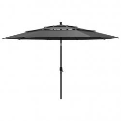 Parasol à 3 niveaux avec mât en aluminium 3,5 m anthracite 02_0008742